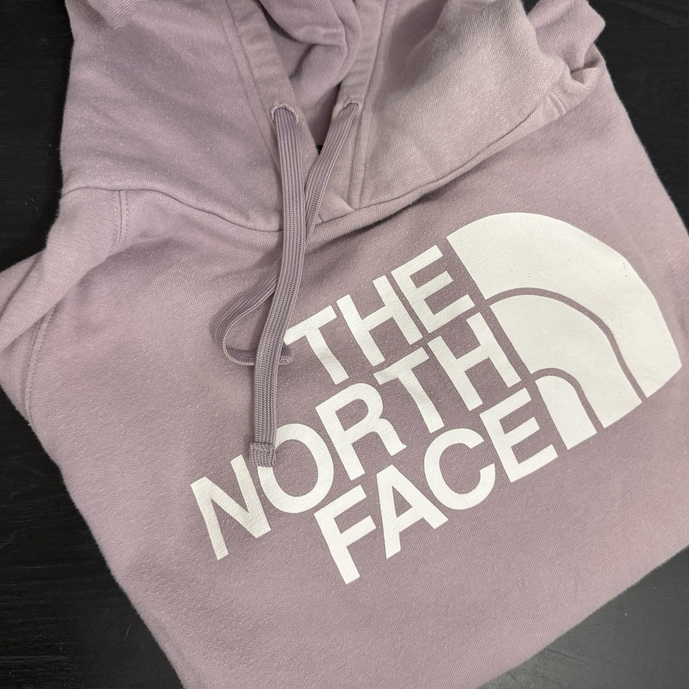 The North Face Hoodie Womens M Pink Purple Mauve Logo Hoodie Kangaroo Sweatshirt